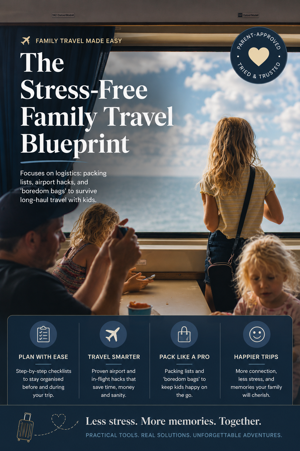 The Stress-Free Family Travel Blueprint: The 4-Bag System, 10 Airport Hacks & Boredom Bags That Actually Last a 12-Hour Flight