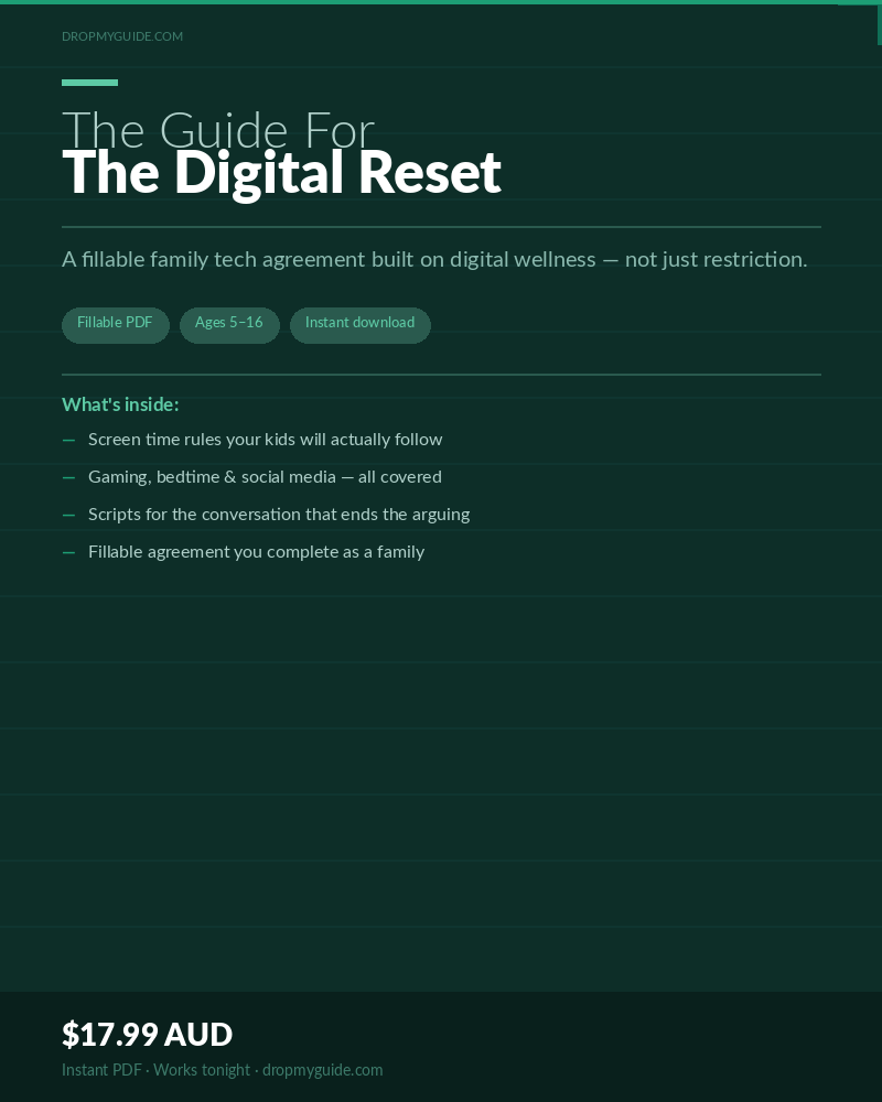 The Digital Reset: The Fill-In-The-Blanks Family Tech Agreement That Ends Screen Battles in 14 Days (Without Bans, Bribes or Meltdowns)