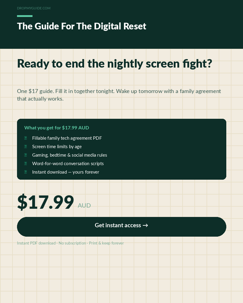The Digital Reset: The Fill-In-The-Blanks Family Tech Agreement That Ends Screen Battles in 14 Days (Without Bans, Bribes or Meltdowns)